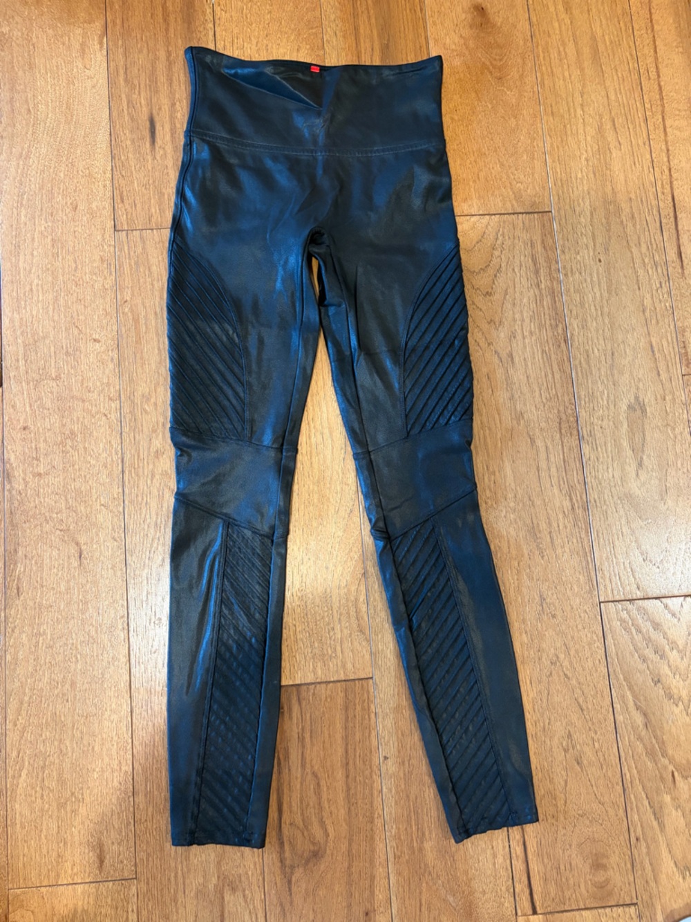 SPANX Black Leggings with Red Brand Tag
